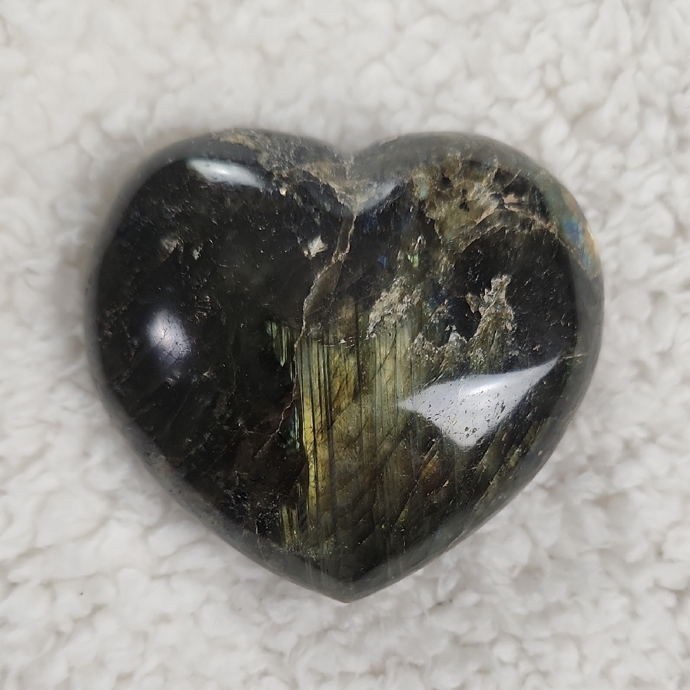 Heart-Shaped Labradorite Stone